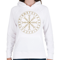 PRINTFASHION Futhark & Aegishjalmur - Női kapucnis pulóver - Fehér