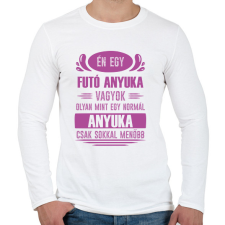 PRINTFASHION Futó anyuka - Férfi hosszú ujjú póló - Fehér férfi póló