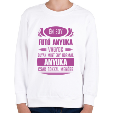 PRINTFASHION Futó anyuka - Gyerek pulóver - Fehér