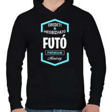 PRINTFASHION Futó prémium minőség - Férfi kapucnis pulóver - Fekete
