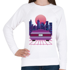 PRINTFASHION Future car - Női pulóver - Fehér női pulóver, kardigán
