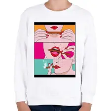 PRINTFASHION Füves csaj - Gyerek pulóver - Fehér gyerek pulóver, kardigán