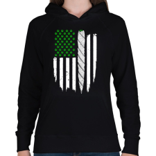 PRINTFASHION Füves zászló - Női kapucnis pulóver - Fekete női pulóver, kardigán