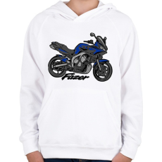 PRINTFASHION fz6kék - Gyerek kapucnis pulóver - Fehér