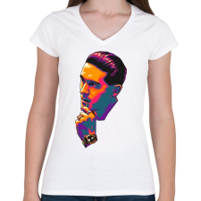 PRINTFASHION G-eazy - Női V-nyakú póló - Fehér női póló