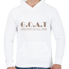 PRINTFASHION G.O.A.T - Férfi kapucnis pulóver - Fehér férfi pulóver, kardigán
