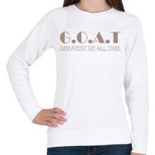 PRINTFASHION G.O.A.T - Női pulóver - Fehér női pulóver, kardigán