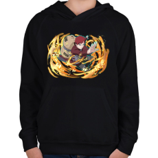 PRINTFASHION Gaara - Gyerek kapucnis pulóver - Fekete