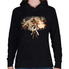 PRINTFASHION Gaara - Női kapucnis pulóver - Fekete női pulóver, kardigán