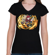 PRINTFASHION Gaara - Női V-nyakú póló - Fekete női póló