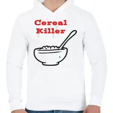 PRINTFASHION gabona gyilkos - Férfi kapucnis pulóver - Fehér férfi pulóver, kardigán