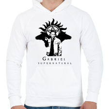 PRINTFASHION Gabriel - Férfi kapucnis pulóver - Fehér férfi pulóver, kardigán