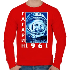 PRINTFASHION Gagarin 1961 Cirill - Férfi pulóver - Piros