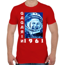 PRINTFASHION Gagarin 1961 - Férfi póló - Piros