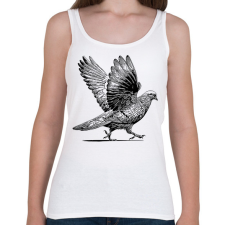 PRINTFASHION Galamb rajz - Női atléta - Fehér női trikó