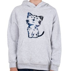 PRINTFASHION galaxis cica - Gyerek kapucnis pulóver - Sport szürke