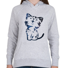 PRINTFASHION galaxis cica - Női kapucnis pulóver - Sport szürke női pulóver, kardigán