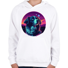 PRINTFASHION Galaxy Border Collie - Gyerek kapucnis pulóver - Fehér gyerek pulóver, kardigán