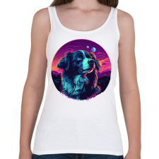 PRINTFASHION Galaxy Border Collie - Női atléta - Fehér női trikó