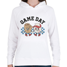 PRINTFASHION Game day - baseball - Női kapucnis pulóver - Fehér