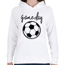 PRINTFASHION Game day - Női kapucnis pulóver - Fehér női pulóver, kardigán