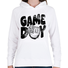 PRINTFASHION Game day - Női kapucnis pulóver - Fehér női pulóver, kardigán