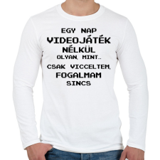 PRINTFASHION Game - Férfi hosszú ujjú póló - Fehér férfi póló