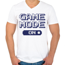 PRINTFASHION Game mode on - Férfi V-nyakú póló - Fehér férfi póló