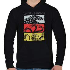 PRINTFASHION Game of Thrones - Férfi kapucnis pulóver - Fekete
