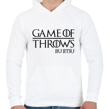 PRINTFASHION Game of throws JJ - Férfi kapucnis pulóver - Fehér férfi pulóver, kardigán