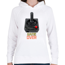 PRINTFASHION GAME OVER 2 - Női kapucnis pulóver - Fehér női pulóver, kardigán