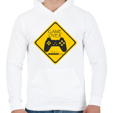 PRINTFASHION Game Over - Férfi kapucnis pulóver - Fehér