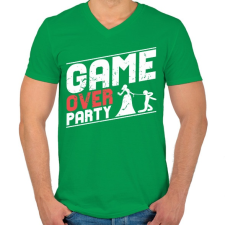 PRINTFASHION GAME OVER - Férfi V-nyakú póló - Zöld férfi póló