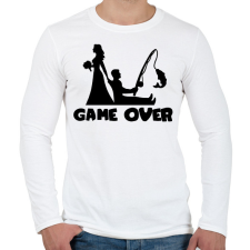 PRINTFASHION Game over horgászos - Férfi hosszú ujjú póló - Fehér férfi póló
