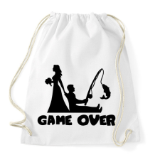 PRINTFASHION Game over horgászos - Sportzsák, Tornazsák - Fehér tornazsák