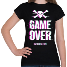 PRINTFASHION Game Over - Insert coin - Női póló - Fekete