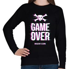PRINTFASHION Game Over - Insert coin - Női pulóver - Fekete női pulóver, kardigán