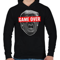 PRINTFASHION Game Over Trump Design - Férfi kapucnis pulóver - Fekete