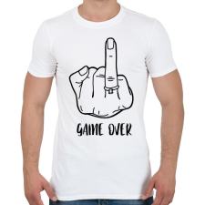 PRINTFASHION Game OVER - vicces lánybúcsú / legénybúcsú póló felirat - Férfi póló - Fehér férfi pulóver, kardigán