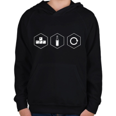 PRINTFASHION Game Refual Repeat - Gyerek kapucnis pulóver - Fekete