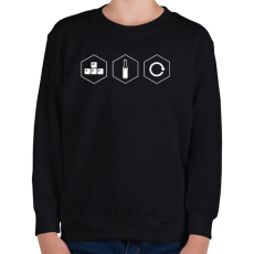PRINTFASHION Game Refuel Repeat - Gyerek pulóver - Fekete