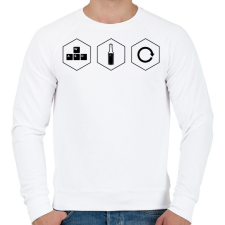 PRINTFASHION Game Refuel Repeat logó - Férfi pulóver - Fehér férfi pulóver, kardigán