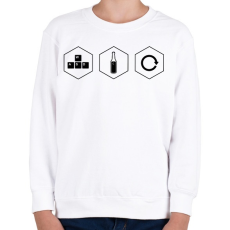 PRINTFASHION Game Refuel Repeat logó - Gyerek pulóver - Fehér