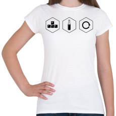 PRINTFASHION Game Refuel Repeat logó - Női póló - Fehér