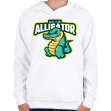 PRINTFASHION Game The Alligator - Gyerek kapucnis pulóver - Fehér gyerek pulóver, kardigán