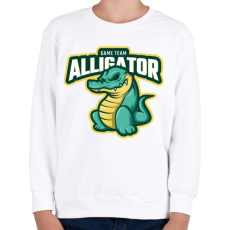 PRINTFASHION Game The Alligator - Gyerek pulóver - Fehér