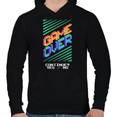 PRINTFASHION gameover - Férfi kapucnis pulóver - Fekete
