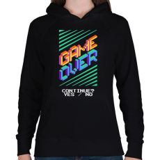 PRINTFASHION gameover - Női kapucnis pulóver - Fekete