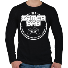 PRINTFASHION Gamer Apa - Férfi hosszú ujjú póló - Fekete