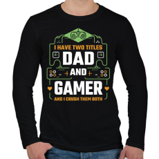 PRINTFASHION Gamer apa - Férfi hosszú ujjú póló - Fekete